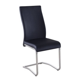 Καρέκλα Benson ΕΜ931,3 46x52x97cm Chrome-Black Σετ 4τμχ Μέταλλο,Τεχνόδερμα