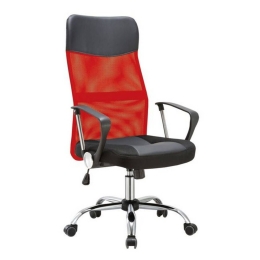 Πολυθρόνα Διευθυντή BF2400-Pvc ΕΟ502,3P 61x68x108/118cm Chrome Red-Black Pvc&Mesh