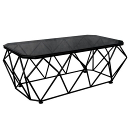Τραπεζάκι Σαλονιού Acton ΕΜ523,1 123x63x44cm  Black-Smoke Μέταλλο,Γυαλί