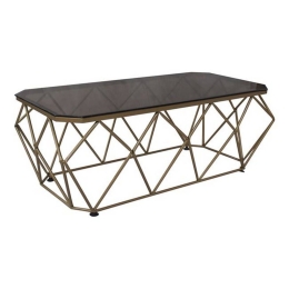 Τραπεζάκι Σαλονιού Acton ΕΜ523,2 123x63x44cm Gold Μέταλλο,Γυαλί