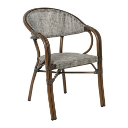 Πολυθρόνα Vegera  Dining Ε258,11 57x59x84cm Wallnut-Textilene Beige