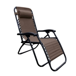 Πολυθρόνα με Υποπόδιο Super Relax Ε618,1 165x65x112cm Anthracite-Textilene Brown