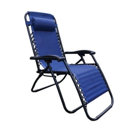 Πολυθρόνα με Υποπόδιο Super Relax Ε618,2 165x65x112cm  Anthracite-Textilene Blue