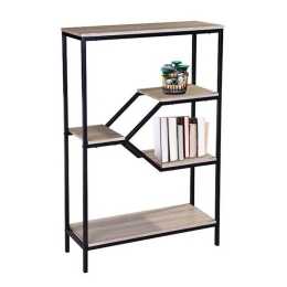 Ραφιέρα ΕΟ429 80x30x120cm Black-Sonoma Mdf,Μέταλλο