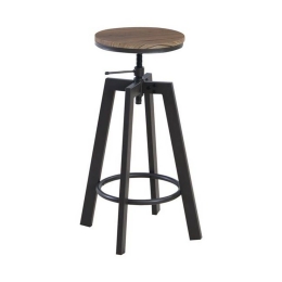 Σκαμπό Bar York ΕΜ9793,1 44x44x63/73cm Dark Brown-Wallnut Σετ 2τμχ Μελαμίνη,Μέταλλο
