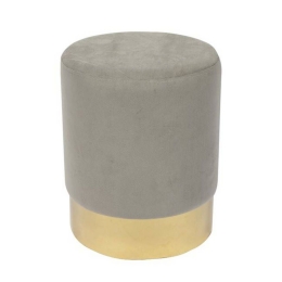 Σκαμπό Sol Ε7030,4 D.37x44cm Gold-Grey Velure Μέταλλο,Ύφασμα