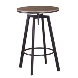 Τραπέζι Bar York ΕΜ9793,1Τ 63x63x94/104 (D.60)cm Dark Brown-Wallnut Σετ 2τμχ Μελαμίνη,Μέταλλο