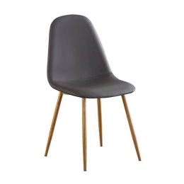 Καρέκλα Celina Natural Grey ΕΜ907,1P 45x54x85cm Σετ 4τμχ Μέταλλο,Τεχνόδερμα