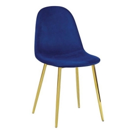 Καρέκλα Celina Velure Blue ΕΜ907,5GV 45x54x85cm Σετ 4τμχ Βελούδο, Μέταλλο