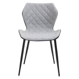 Καρέκλα David Black/Light Grey ΕΜ809 48x51x78cm Σετ 2τμχ Μέταλλο,Ύφασμα
