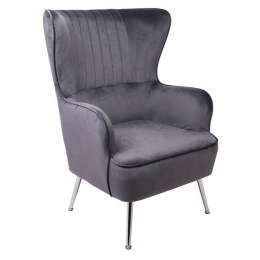 Πολυθρόνα Croma Grey Velure Ε7138,7 76x80x104cm Βελούδο, Μέταλλο
