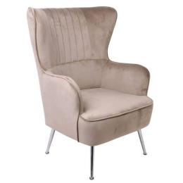 Πολυθρόνα Croma Brown Velure Ε7138,8 76x80x104cm Βελούδο, Μέταλλο