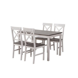 Σετ Τραπεζαρίας Daily 5Τμχ  White/Dark Oak Ε783,1S 118x74x73 4 Θέσεων