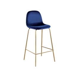 Σκαμπό Μπαρ Celina Velure Blue ΕΜ901,5GV 47x51x77/106cm Σετ 4τμχ Βελούδο, Μέταλλο