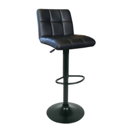 Σκαμπό Μπαρ Lino Black ΕΜ412,1Μ 44x50x62 Σετ 2τμχ Μέταλλο,Τεχνόδερμα