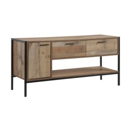 Έπιπλο Τηλεόρασης Pallet-W Antique Oak Ε8437,W 124x40x60cm Μελαμίνη,Μέταλλο