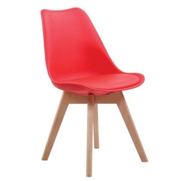 Καρέκλα Martin Red ΕΜ136,34 49x57x82cm Σετ 4τμχ Wood, Polypropylene