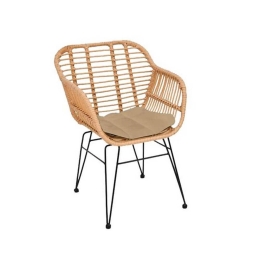 Πολυθρόνα Salsa-W Black/Natural Ε282,Κ2 55x56x82cm Σετ 4τμχ