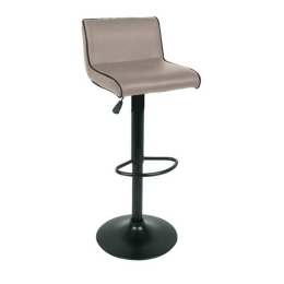 Σκαμπό Μπαρ Nero Capuccino ΕΜ405,3 38x38x63/81-83/101cm Σετ 2τμχ Μέταλλο,Τεχνόδερμα