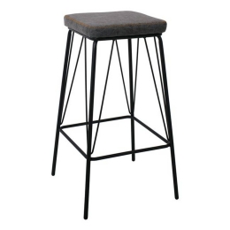 Σκαμπό Μπαρ Panton Vintage Grey ΕΜ779,1 43x43x76cm Σετ 2τμχ Μέταλλο,Τεχνόδερμα