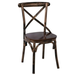 Καρέκλα Marlin Wood Black Gold Ε5160,1 52x46x91cm Σετ 4τμχ
