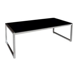 Τραπεζάκι Σαλονιού Action ΕΜ748,1 120x60x45cm Black Ατσάλι,Γυαλί