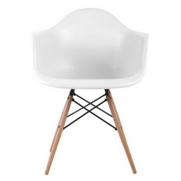 Πολυθρόνα Alea Wood ΕΜ129,1W 62x58x81cm White Σετ 4τμχ Ξύλο,Πολυπροπυλένιο
