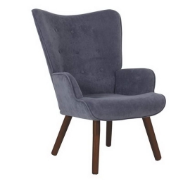Πολυθρόνα - Μπερζέρα Alma Ε7141,50Κ 69x76x97cm Walnut-Blue Ξύλο,Ύφασμα