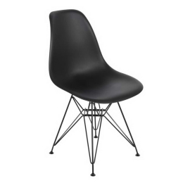 Καρέκλα Art ΕΜ127,2 46x55x82cm Black Σετ 4τμχ Μέταλλο,Πολυπροπυλένιο