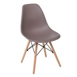 Καρέκλα Art Wood ΕΜ123,91W 46x52x82cm Sand-Beige Σετ 4τμχ Ξύλο,Πολυπροπυλένιο