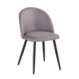Καρέκλα Bella ΕΜ757,10 50x57x81cm Black Sand Grey Σετ 4τμχ Μέταλλο,Ύφασμα