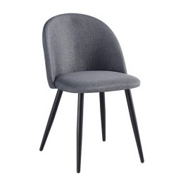 Καρέκλα Bella ΕΜ757,3 50x57x81cm Black Grey Σετ 4τμχ Μέταλλο,Ύφασμα