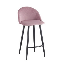 Σκαμπό Bar Bella ΕΜ758,1 48x52x70/94cm Pink Σετ 4τμχ Μέταλλο,Ύφασμα