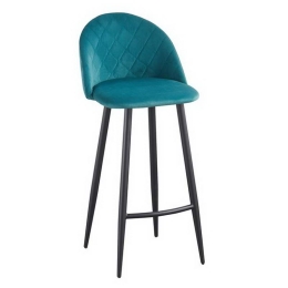 Σκαμπό Bar Bella ΕΜ758,3 48x52x70/94cm Petrol Σετ 4τμχ Μέταλλο,Ύφασμα
