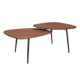 Τραπεζάκι Σαλονιού Berlin ΕΜ9606 126x64x40/46cm Black-Walnut Μέταλλο