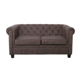 Καναπές Διθέσιος Chesterfield-W Ε9420,23 153x82x80cm Antique Brown Ύφασμα