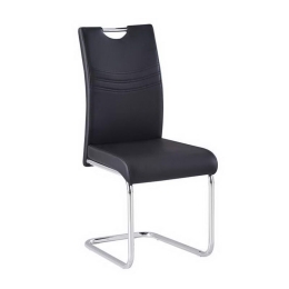 Καρέκλα Croft ΕΜ914,4 43x58x97cm Chrome-Black Σετ 4τμχ Μέταλλο,Τεχνόδερμα