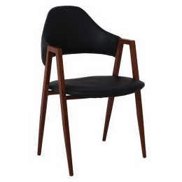 Πολυθρόνα Delta ΕΜ130,7 51x51x81cm Walnut-Black Σετ 2τμχ Μέταλλο,Τεχνόδερμα
