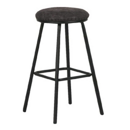 Σκαμπό Bar Filby ΕΜ778,3 40x40x74cm Black Σετ 2τμχ Μέταλλο,Τεχνόδερμα