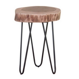 Τραπεζάκι Σαλονιού Fuego ΕΑ7059,1 +/-35x35x45cm Black Natural Μέταλλο,Ξύλο