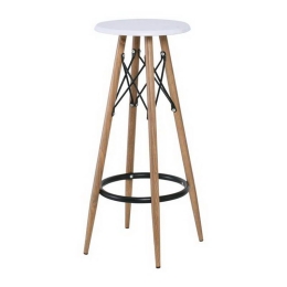 Σκαμπό Bar Mack ΕΜ9799,1 Φ30cm Η.72cm Natural-White Σετ 4τμχ Mdf,Μέταλλο