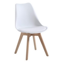 Καρέκλα Martin ΕΜ136,10W 48x56x82cm White Σετ 4τμχ Ξύλο,Πολυπροπυλένιο