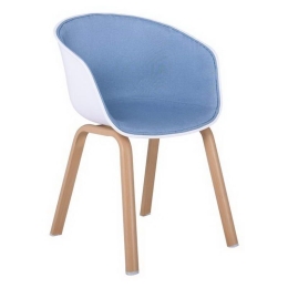 Πολυθρόνα Optim ΕΜ140,5F 54x51x79cm White-Blue Σετ 4τμχ Μέταλλο,Ύφασμα,Πολυπροπυλένιο