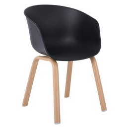 Πολυθρόνα Optim ΕΜ140,2Μ 54x51x79cm Natural-Black Σετ 4τμχ Μέταλλο,Πολυπροπυλένιο