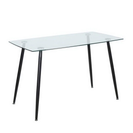 Τραπέζι Roby ΕΜ760,1 120x70x75cm Black Clear Μέταλλο,Γυαλί