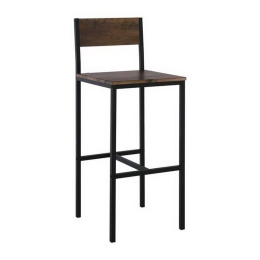 Σκαμπό Bar Stab ΕΜ9801 39x42x75/103cm Anthracite-Antique Brown Σετ 4τμχ Mdf,Μέταλλο
