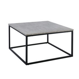 Τραπεζάκι Σαλονιού Texas ΕΜ745 80x80x45cm Black-Cement Mdf,Μέταλλο