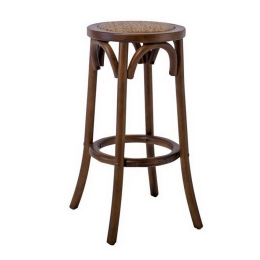 Σκαμπό Bar Vienna Ε7023,2 36x36x71cm Walnut Rattan,Ξύλο