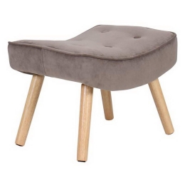 Σκαμπό - Υποπόδιο Alma Ε7141,81 52x38x35cm Natural-Brown Βελούδο, Ξύλο