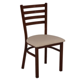 Καρέκλα Ε5163,1 43x46x85cm Beige-Walnut Σετ 4τμχ Μέταλλο,Τεχνόδερμα